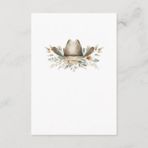 Carte de détails du mariage casquette de cowboy oc