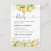 Carte de détails du Mariage Citrus vert citron (Devant)