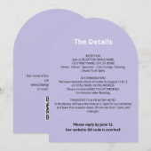 Carte de détails du Mariage couleur violet du code (Devant / Derrière)