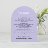 Carte de détails du Mariage couleur violet du code (Debout devant)