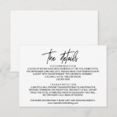 Carte de détails du Mariage de calligraphie Whimsi (Devant / Derrière)