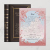 Carte de détails du mariage de couverture du livre (Devant / Derrière)