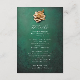 Carte de détails du mariage de fleur métallique ru