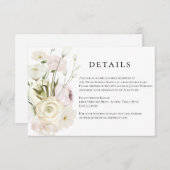 Carte de détails du Mariage de fleurs d'ivoire (Devant / Derrière)