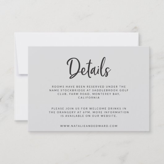 Carte de détails du mariage de script et de géomét (Devant)