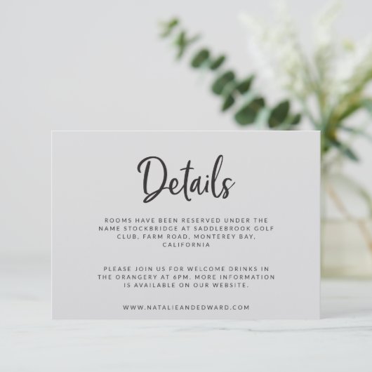 Carte de détails du mariage de script et de géomét (Debout devant)