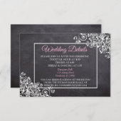 Carte de détails du Mariage de tableau noir (Devant / Derrière)