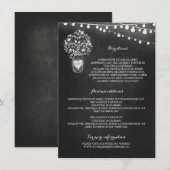 Carte de détails du mariage du pot de mason Chalkb (Devant / Derrière)