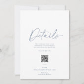 Carte de détails du Mariage Dusty Blue Minimalist (Devant)