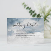 Carte de détails du Mariage Dusty Blue Watercolor (Debout devant)