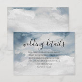 Carte de détails du Mariage Dusty Blue Watercolor (Devant / Derrière)