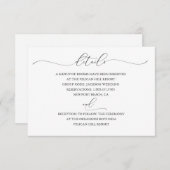 Carte de détails du Mariage Elegance sous-estimée (Devant / Derrière)