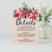 Carte de détails du Mariage en plumes rouges et de (Debout devant)