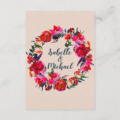 Carte de détails du Mariage en plumes rouges et de (Dos)