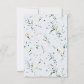 Carte de détails du Mariage fleur sauvage Watercol (Dos)