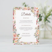 Carte de détails du Mariage floral (Debout devant)