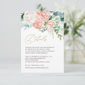 Carte de détails du Mariage floral Blush Garden (Debout devant)