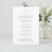 Carte de détails du mariage Floral monogramme bord (Debout devant)