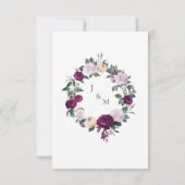Carte de détails du mariage Floral monogramme bord (Dos)