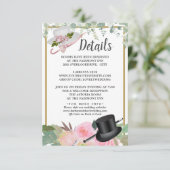 Carte de détails du Mariage floral romantique rose (Debout devant)