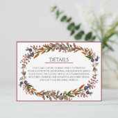 Carte de détails du Mariage Foliage d'automne (Debout devant)