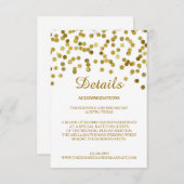 Carte de détails du Mariage Gold Faux Parties scin (Devant / Derrière)