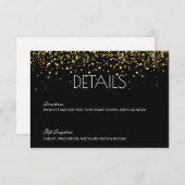 Carte de détails du Mariage Gold Parties scintilla (Devant / Derrière)
