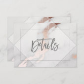 CARTE DE DÉTAILS DU MARIAGE MARBRE ET OR ROSE (Devant / Derrière)