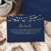 Carte de détails du Mariage Marine Blue String Lig