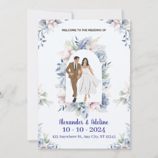 Carte de détails du Mariage Modèle