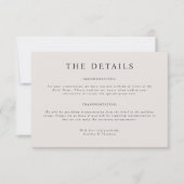 Carte de détails du Mariage Parker Landscape (Devant)