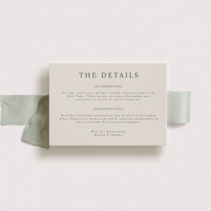 Carte de détails du Mariage Parker Landscape