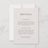 Carte de détails du Mariage Parker Portait (Devant)