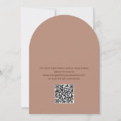 Carte de détails du Mariage QR Code Mocha (Dos)