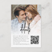 Carte de détails du Mariage QR de superposition de (Devant)