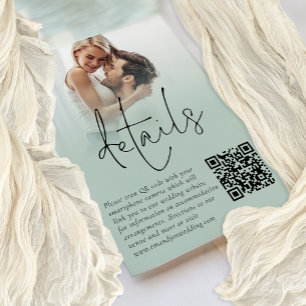 Carte de détails du Mariage QR Sage du script de s