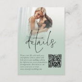 Carte de détails du Mariage QR Sage du script de s (Devant)