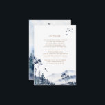Carte de détails du Mariage Rustic Blue Mountain<br><div class="desc">Notre collection "Blue Mountain Mariage" présente des paysages aquarellés dans les tons bleus avec une touche de vert. Toutes les informations sont dans une combinaison de script et une police serif qui apporte de l'élégance à elle. Consultez notre magasin pour plus d'articles de cette collection et contactez-nous par conversation ou...</div>
