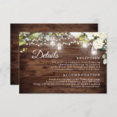 Carte de détails du Mariage Rustic Floral String L (Devant / Derrière)