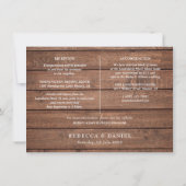 Carte de détails du Mariage Rustic Wood String Lig (Dos)