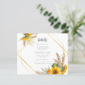 Carte de détails du Mariage rustique de tournesol  (Debout devant)