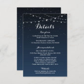 Carte de détails du Mariage rustique Starry Night (Devant / Derrière)