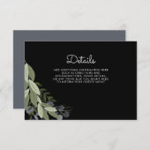 Carte de détails du Mariage Sprigs de minuit (Devant / Derrière)