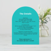 Carte de détails du Mariage Turquoise du code QR (Debout devant)