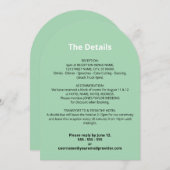 Carte de détails du Mariage vert à la menthe (Devant / Derrière)
