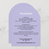 Carte de détails du Mariage violet clair (Devant / Derrière)