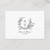 Carte de détails du monogramme de Fleur sauvage no (Dos)