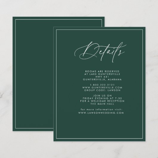 Carte de détails Emerald (Devant / Derrière)