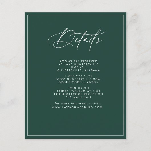 Carte de détails Emerald (Devant)