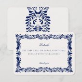 Carte de détails en carreaux de Talavera bleus Inv (Devant / Derrière)